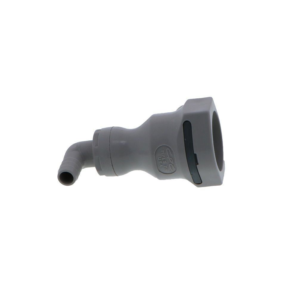 UDC Valved Elbow Hose Barb Coupling Body - 3/8 ID Barb Buna-N O-Ring