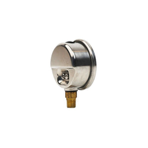 Water Pressure Gauge 160 PSI, 1/4" MPT, 2.5" Dial, Lower Back Mount, SS Case, ASME Certified