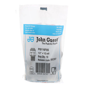 John Guest Male Connector Flare - 1/2 x 1/2 Flare