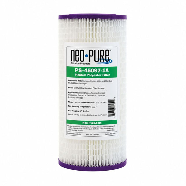 Neo-Pure PS-45097-1A  9-3/4" BB High Efficiency Pleated Filter 1 micron ABS