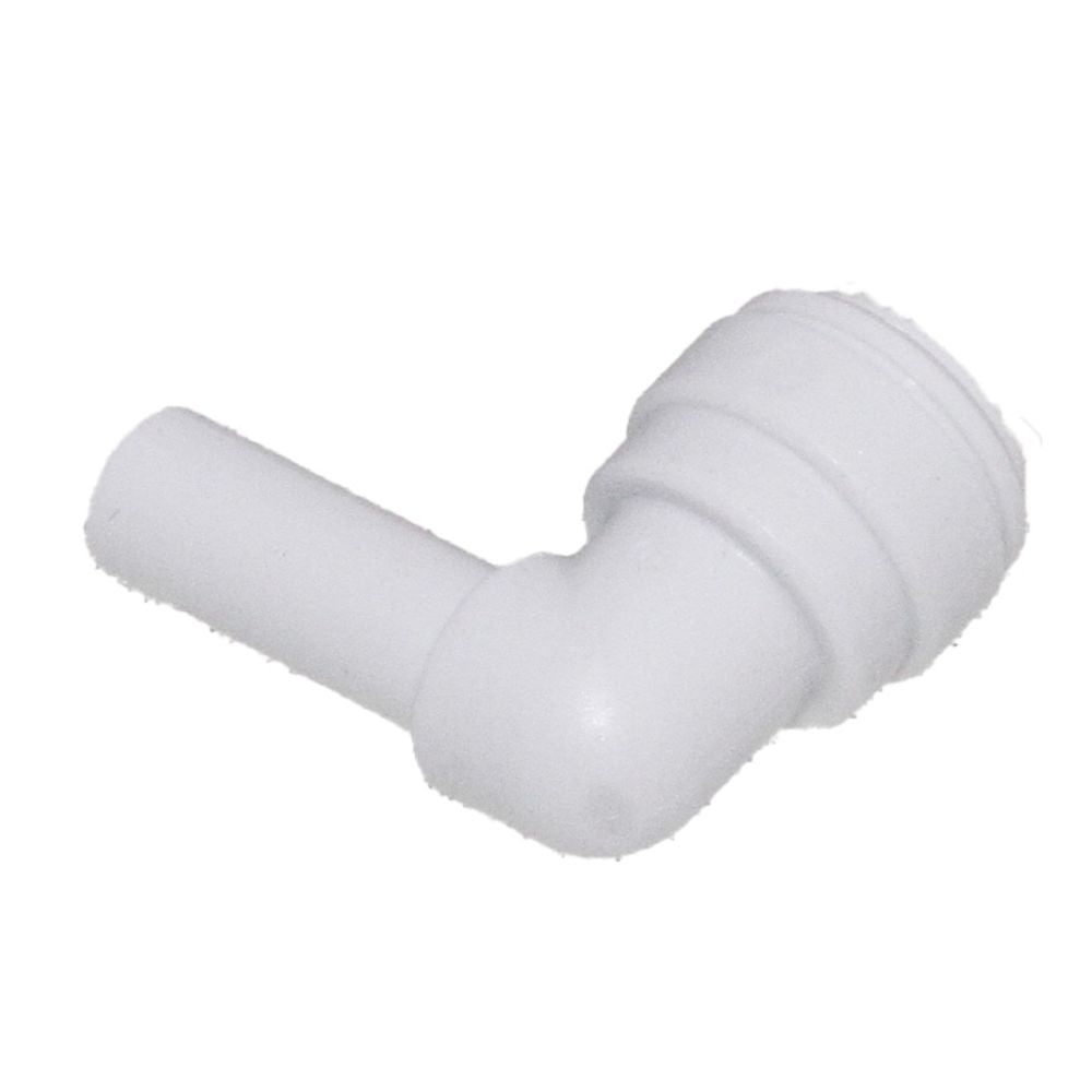 John Guest Stem Elbow Connector - 1/4 Stem x 1/4 - White