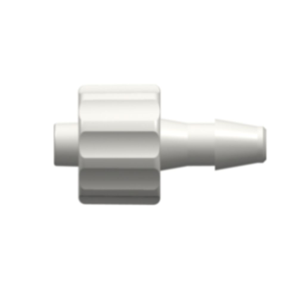 LinkTech Male Luer Integral Lock Ring to 200 Series Barb, 1/8" [3.2 mm] ID Tubing, White Nylon