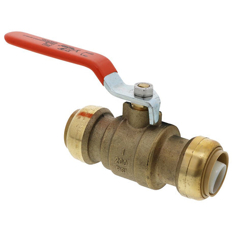 Easy-Grip Brass Ball Valve Push Fit - 1 CTS x 1 CTS