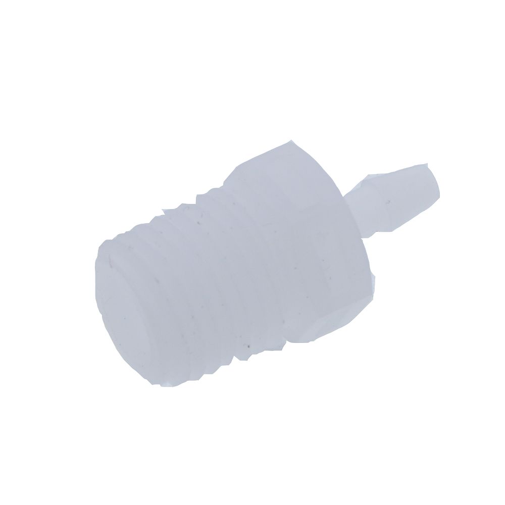 FitQuik PVDF [Kynar] Thread to Tube Straight Fitting - 1/4 NPT to 1/8 ID Barb