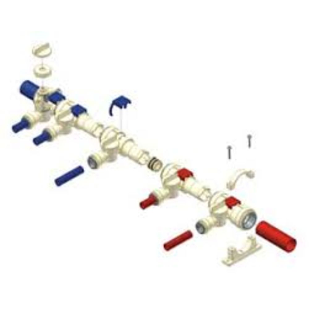 Single Side 8 Port Manifold - 5 Cold /3 Hot