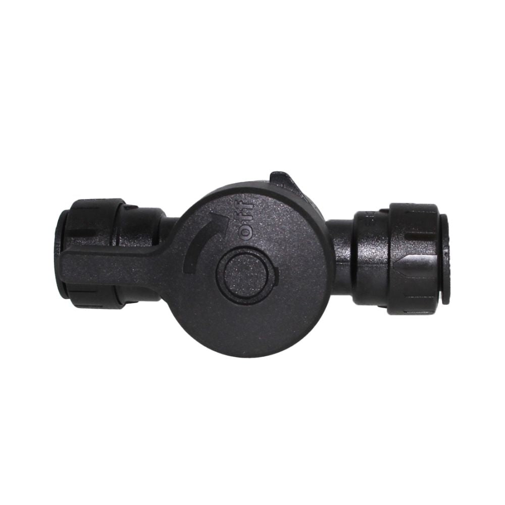 John Guest Two-Way Ball Valve: 1/2 in, Acetal, Straight, Push x Push