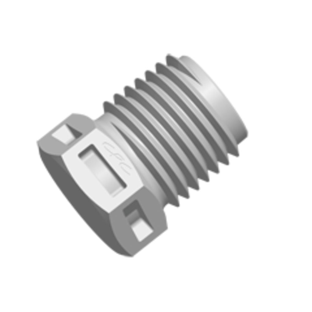 Colder N8P Plug Fitting, 1/4 NPT, Natural Polypropylene