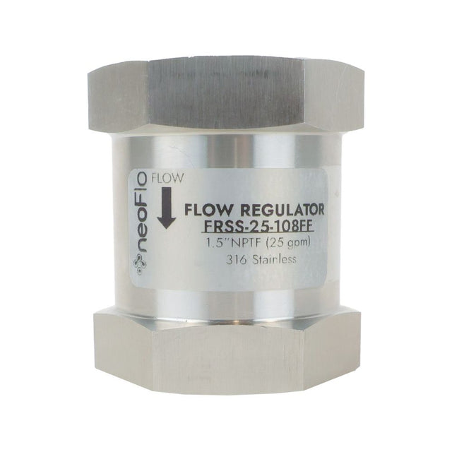 neoFlo Stainless Steel  Flow Restrictor 25 GPM 316SS 1.5" FPT x FPT