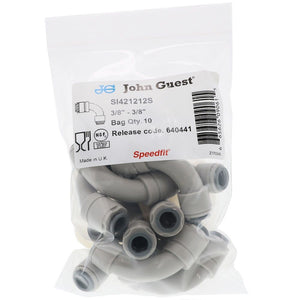 John Guest Superseal Flow Bend Elbow - 3/8 Superseal x 3/8