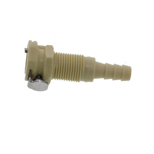 PMCD160412 Valved Panel Mount Hose Barb Coupling Body 1/4 ID Barb