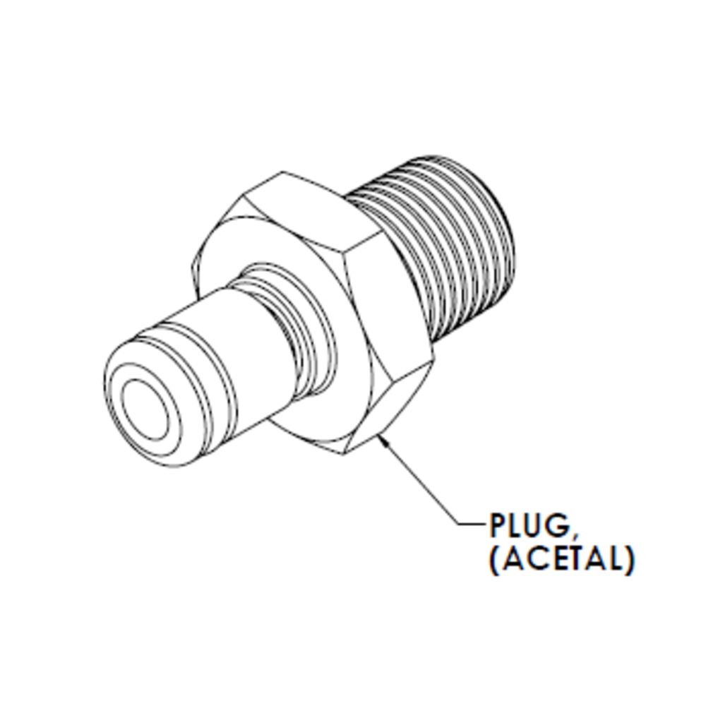 LinkTech 20AC Male Thread Plug, NV, 1/8" MNPT