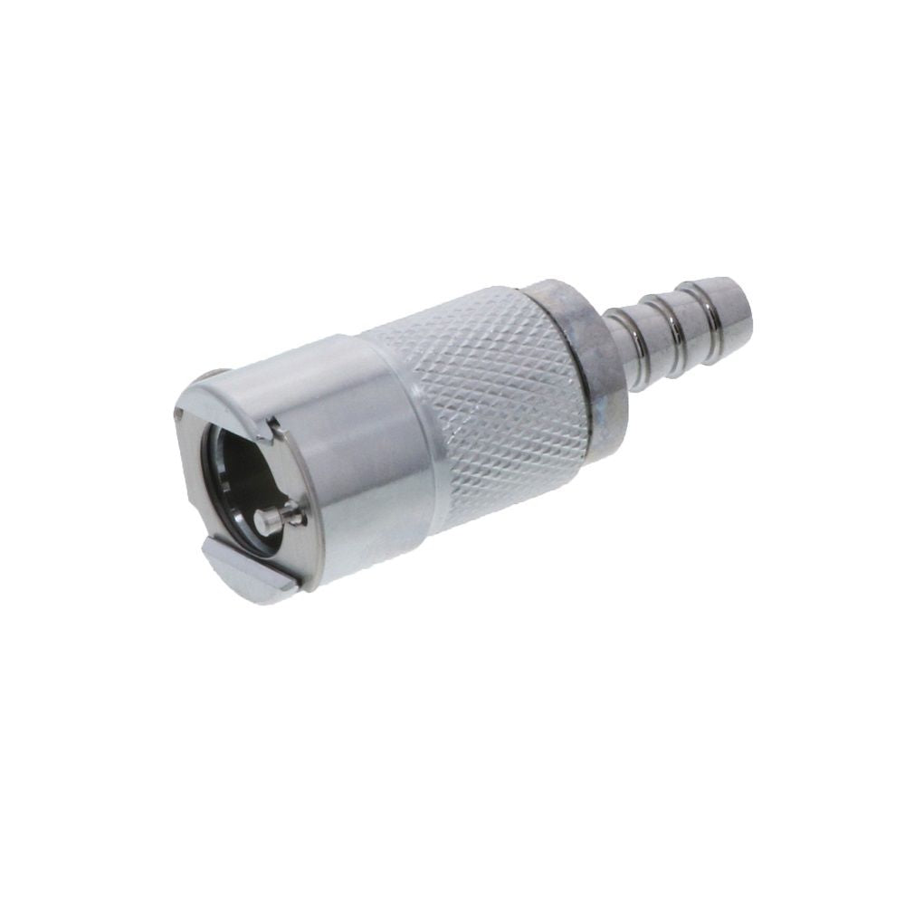 LCD17004V Valved In-Line Hose Barb Coupling Body - 1/4 Hose ID Barb FKM [Viton] O-ring