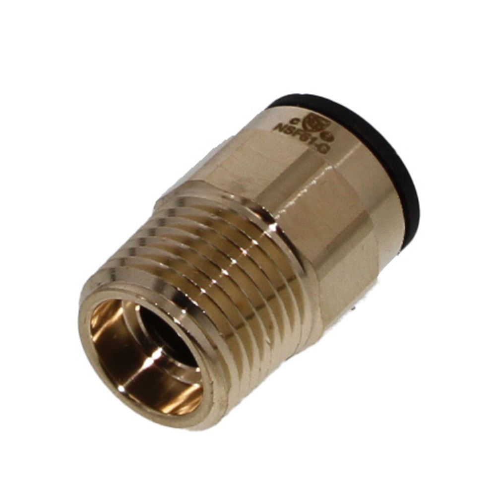 John Guest Lead-Free ProLock Brass Male Connector NPT - 3/8 CTS x 1/2 NPT