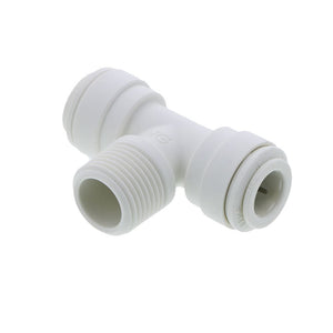 John Guest Fixed Tee Adapter Polypro - 3/8 x 3/8 x 3/8 MNPT Branch