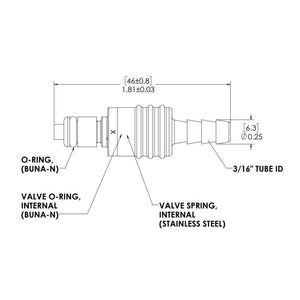 LinkTech 20AC IL Plug, Valved, 3/16" HB