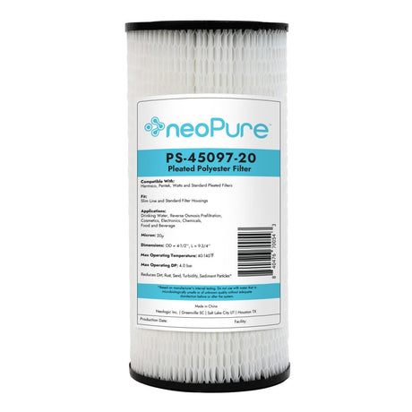Neo-Pure PS-45097-20 9-3/4" BB High Efficiency Pleated Filter 20 micron