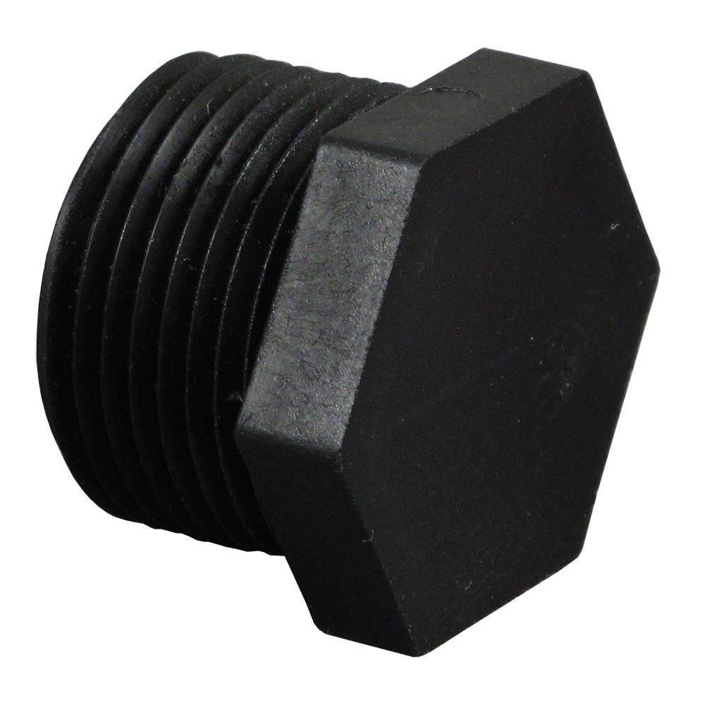 Pipe Plug Hex Head - 3/4" MNPT Polypro Black