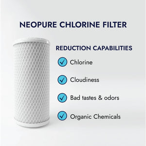 Neo-Pure CTO1-4510 9-7/8" x 4-1/2" Coconut Shell Carbon Block Filter 5 micron