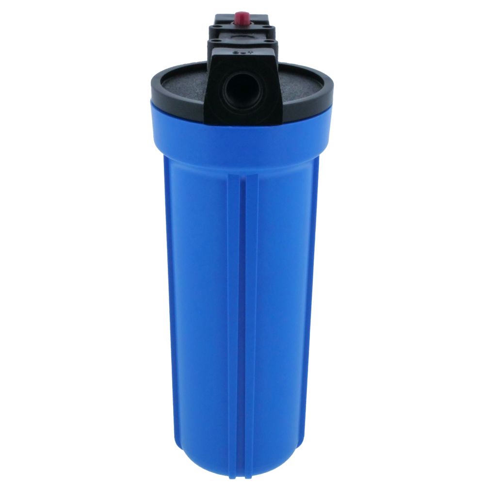 10" Slim Line Filter Housing Blue Sump/ Black Boss Cap 3/8" PR