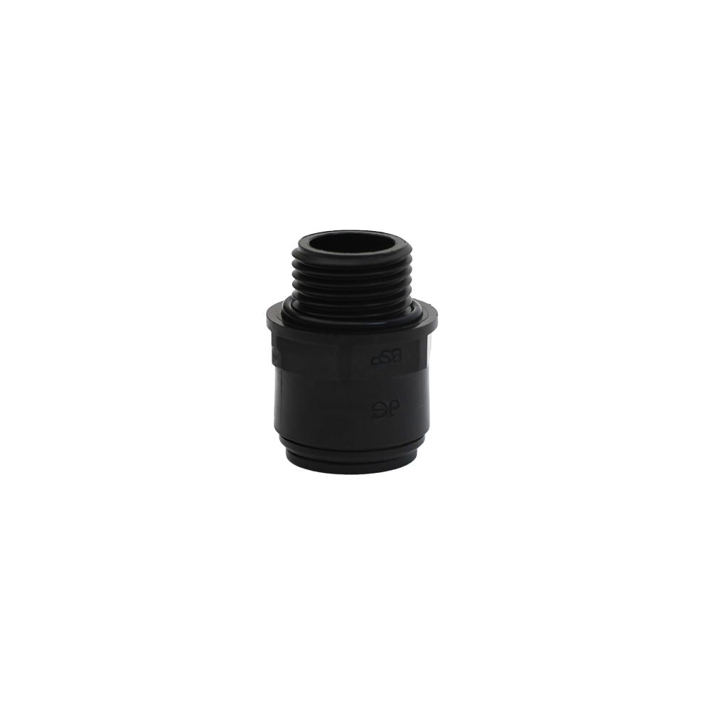 John Guest Male Connector NPTF Black Polypropylene  - 1/4 x 1/8 NPTF