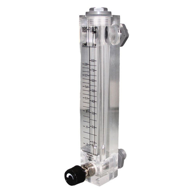 Neo-Pure Adjustable Panel Mount Flowmeter 0.2-2GPM 3/8" MNPT