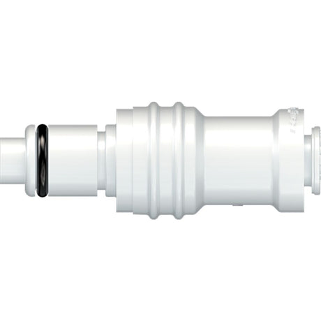 LinkTech 40AC Series Straight Male, Valved, 1/4" O.D. Push-In, Natural Acetal, Buna N