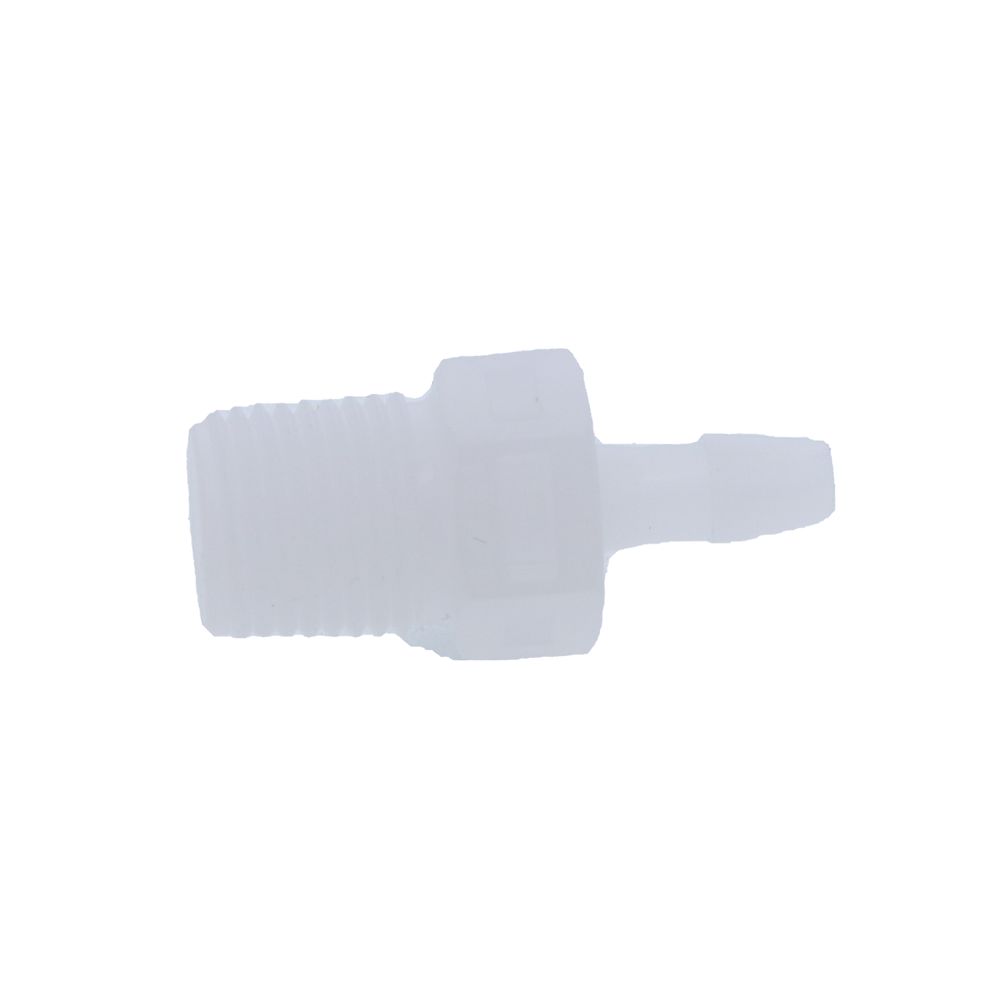 FitQuik PVDF [Kynar] Thread to Tube Straight Fitting - 1/8 NPT to 1/8 ID Barb