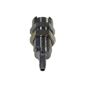 Multi-Mount Valved Hose Barb Coupling Body - 1/8 ID Barb Chrome