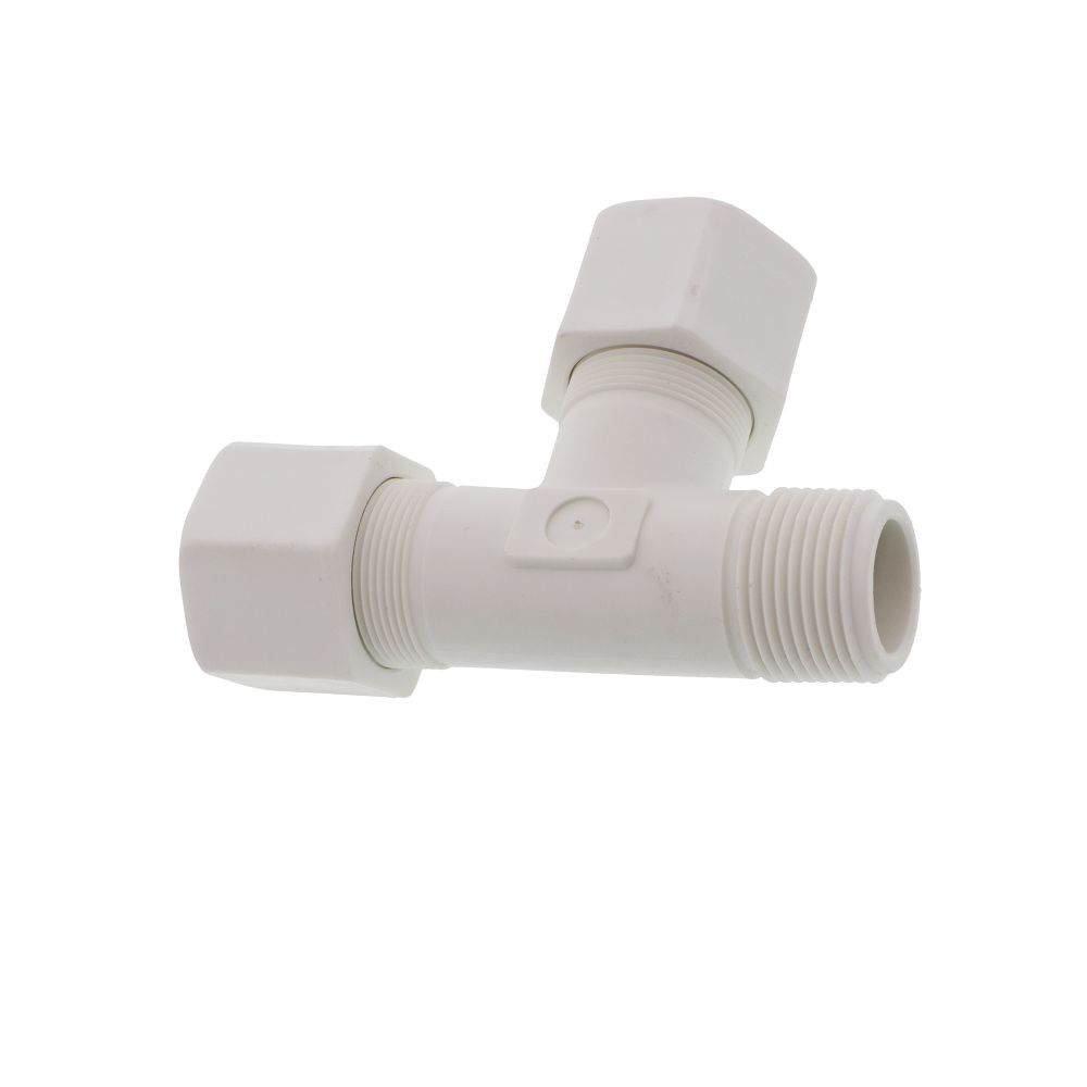 JACO 75-12-12-P-PG Polypropylene Male Run Tee 3/4 OD Tube x 3/4 MPT
