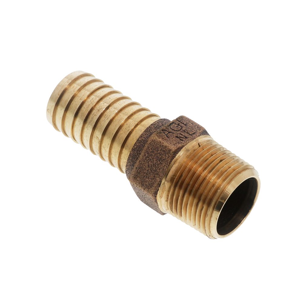 Brass Hose Barb Male Adapter Lead-Free 1 MIPT x 1 Barb