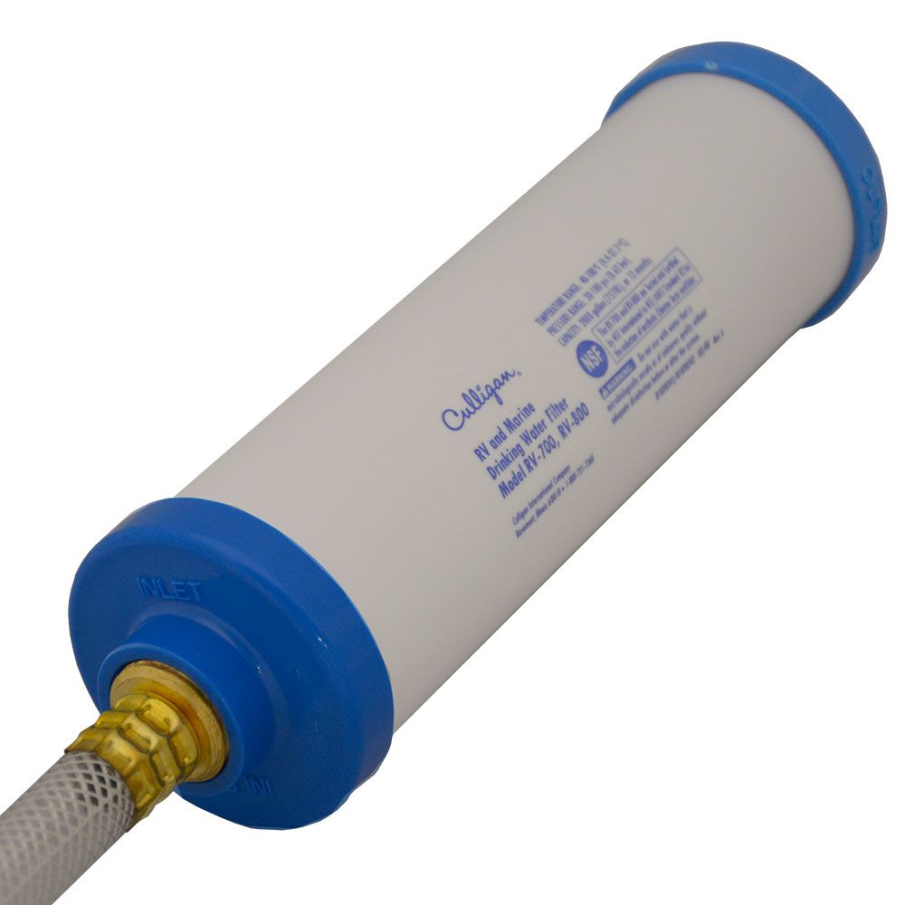 Culligan RV-800 KDF RV Filter for garden hose w/ 12" hose included