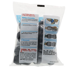 John Guest Union Elbow Black Polypropylene  - 1/2