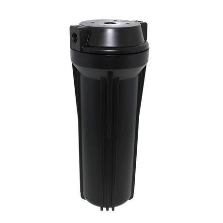10" Neo-Pure SlimLine Flat Cap Housing NSF Black Cap/Black Sump - 1/4" No Pressure Relief