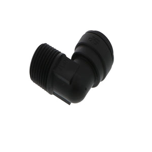 John Guest Fixed Elbow NPTF Black Polypropylene - 3/8 x 3/8 NPTF