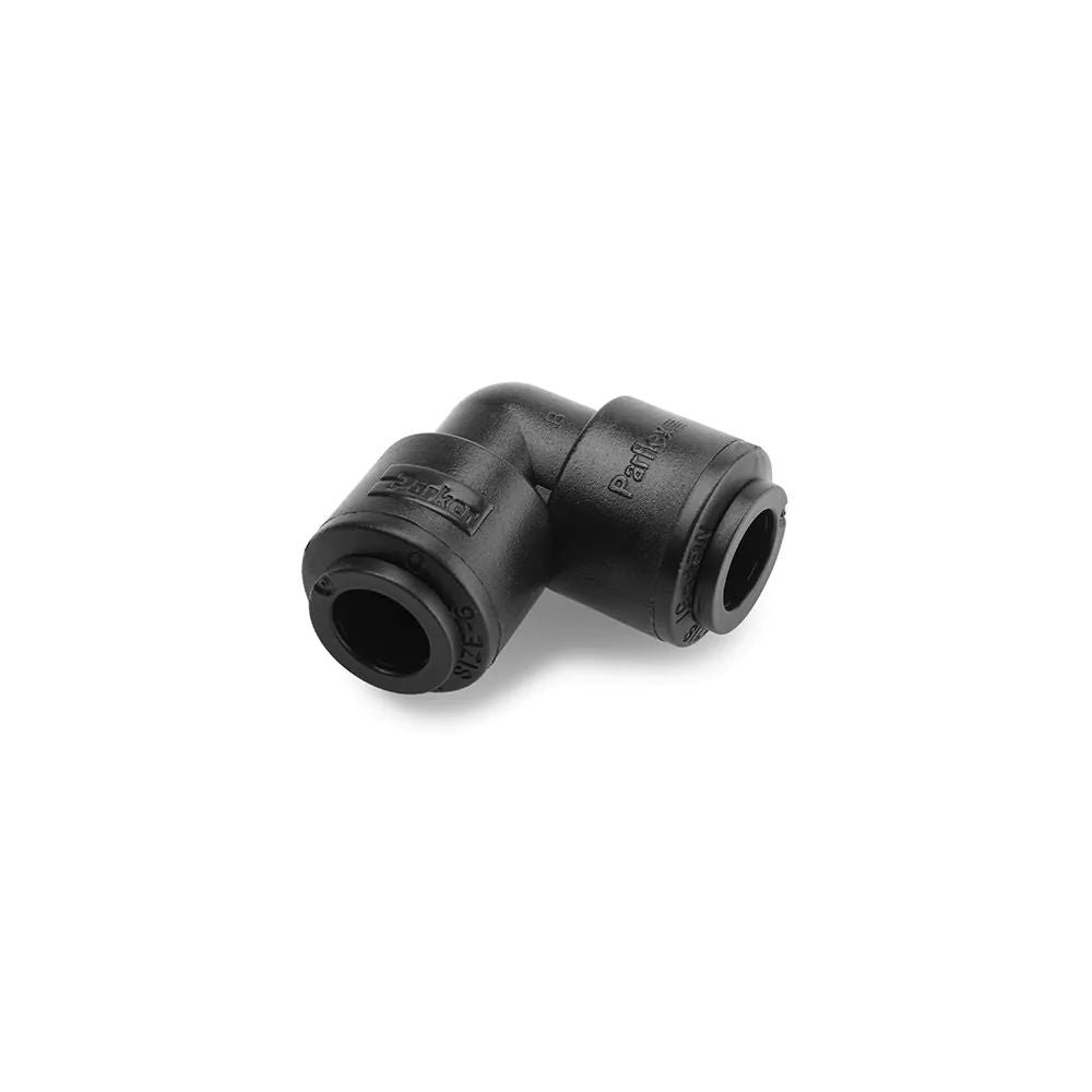 Black Kynar PVDF Elbow Union - 3/8 x 1/4