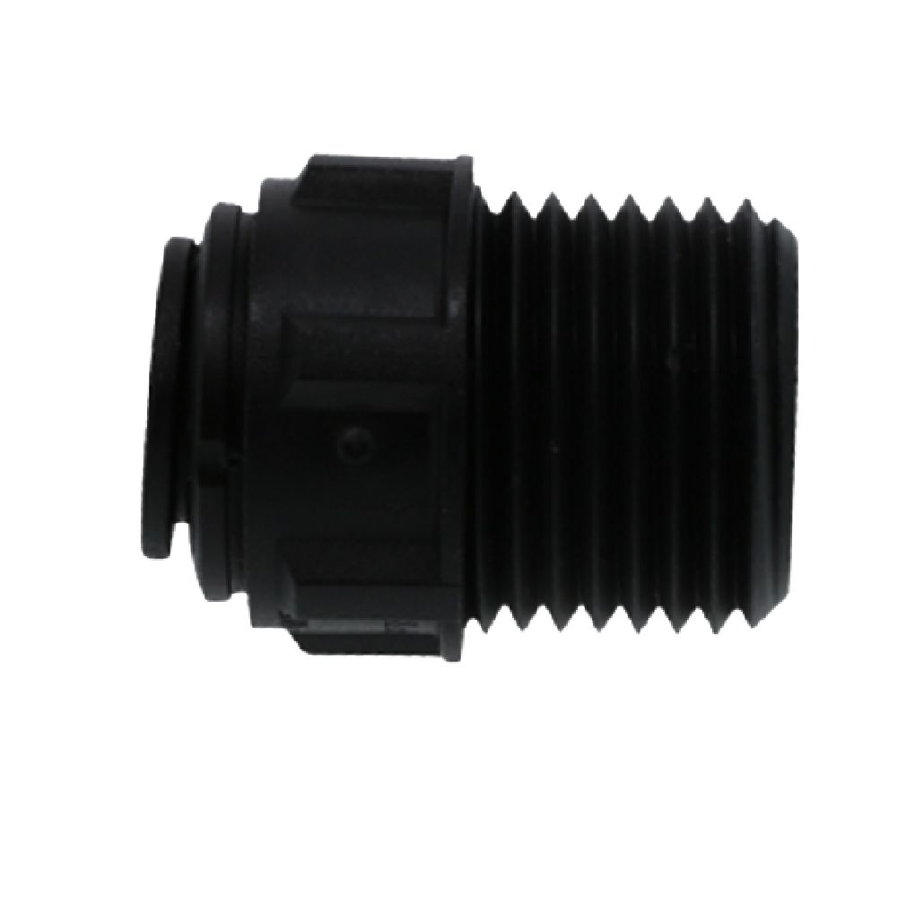 John Guest Male Connector NPTF Black Polypropylene  - 3/8 x 1/2 NPTF