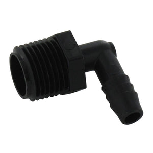 Male Elbow Barb Connector PP - 3/8 ID Barb x 1/2 MNPT