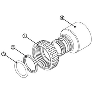 Clack WS1 V3007-07 Fitting 1.25" & 1.5" PVC Solvent Assembly