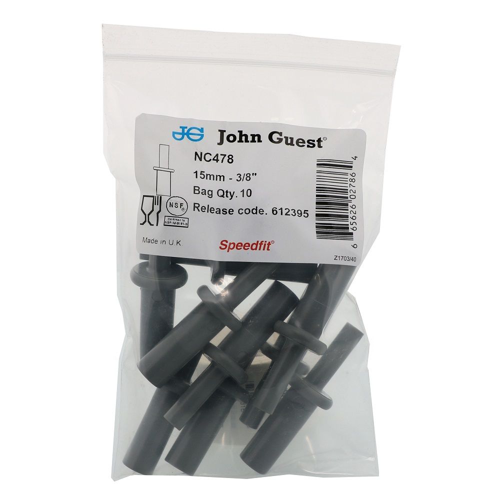 John Guest Stem To Stem Connector  - 15mm OD Stem x 3/8 OD Stem