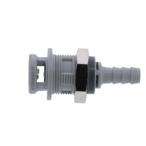 NS2D1604 Valved Panel Mount Hose Barb Coupling Body 1/4 ID Barb