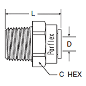 Kynar PVDF Male Connector - 1/4 x 1/4 NPTF