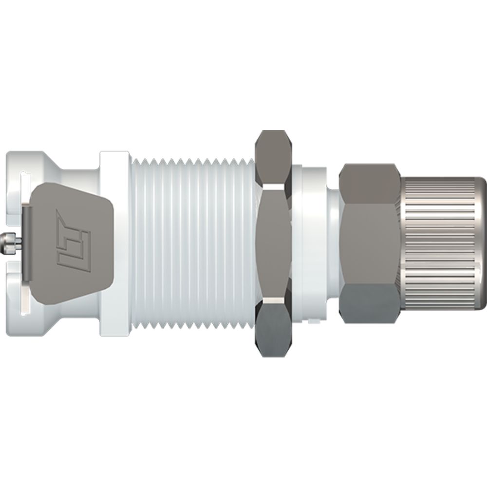 LinkTech 40AC Series Panel Mt. Female, Valved, 3/8" PTF, Natural Acetal, Buna N