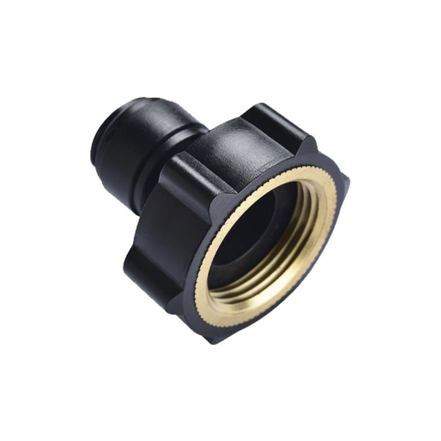 NeoFit - Acetal Black Female Garden Hose Adapter 3/8" tube x 3/4" FHT [NH] - Flat Type