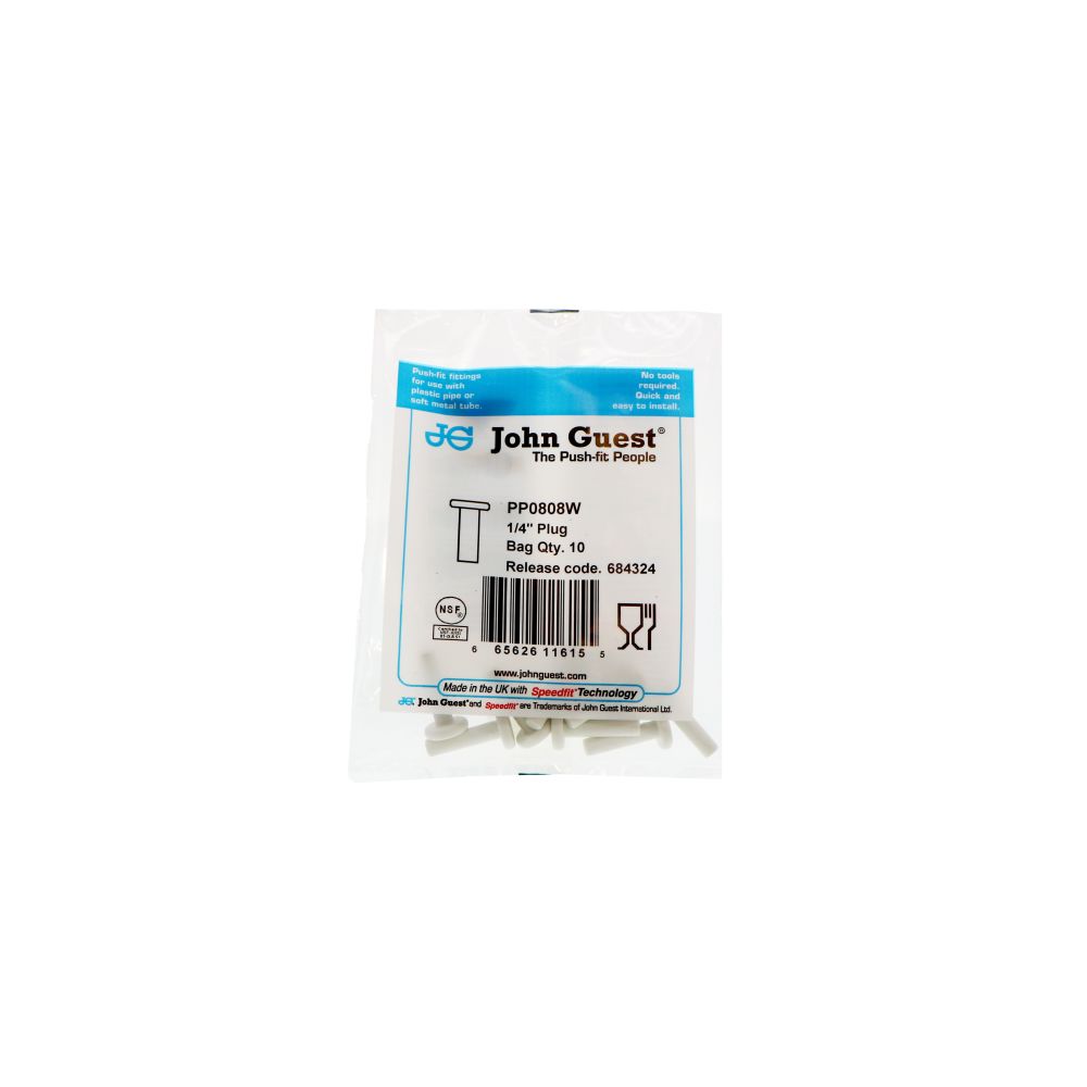 John Guest Plug Polypro - 1/4